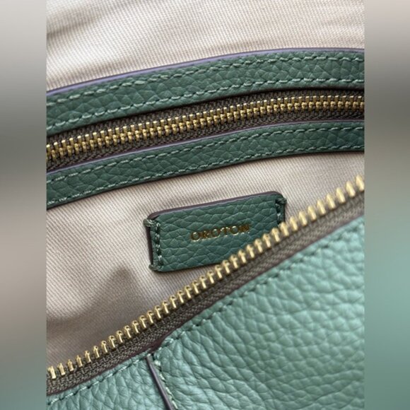 🆕 OROTON 🧿 NWOT Lily Zip Top Leather Crossbody, Olive - Picture 12 of 16